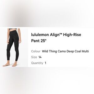 Lululemon Align High Rise Pant 25 inch🖤